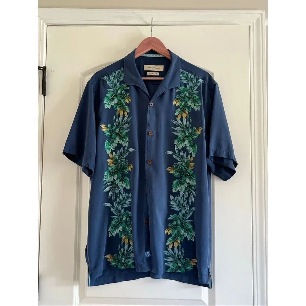 Tommy Bahama Blue Floral Button Down Shirt- L